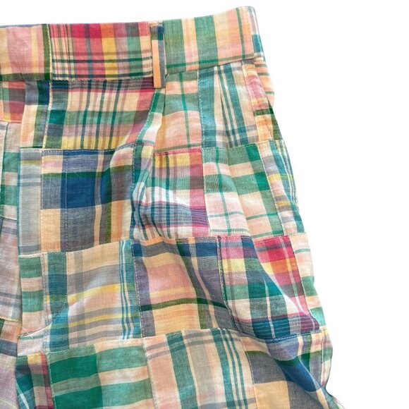 Mens Berle Madras Patchwork Shorts 30R Multicolor Cotton Lightweight Summer Wear - Picture 2 of 5